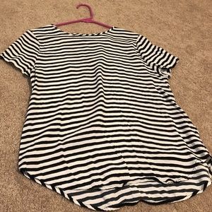 striped black and white tee